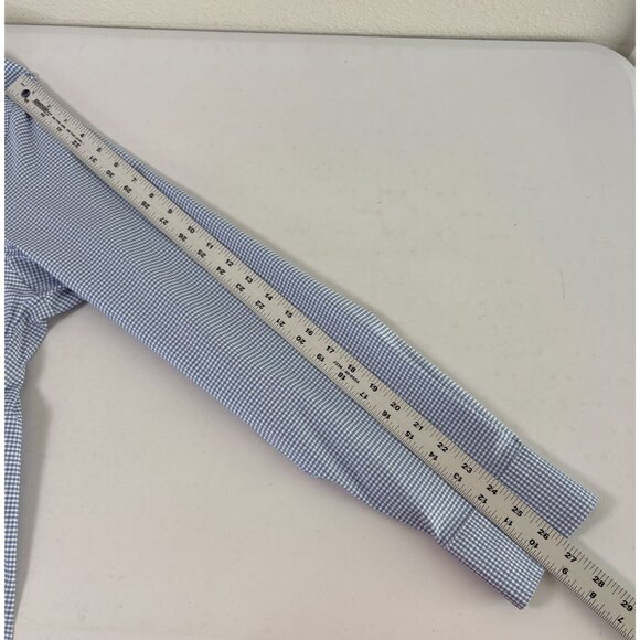 Uniqlo Easy Care Checked Stretch Slim Fit Long Sleeve Shirt Mens XXL Blue NWT - Picture 9 of 10